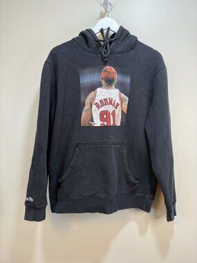 Mitchell & Ness Dennis Rodman Hoodie Graphic Chicago Bulls 1990s Faded Broken In
